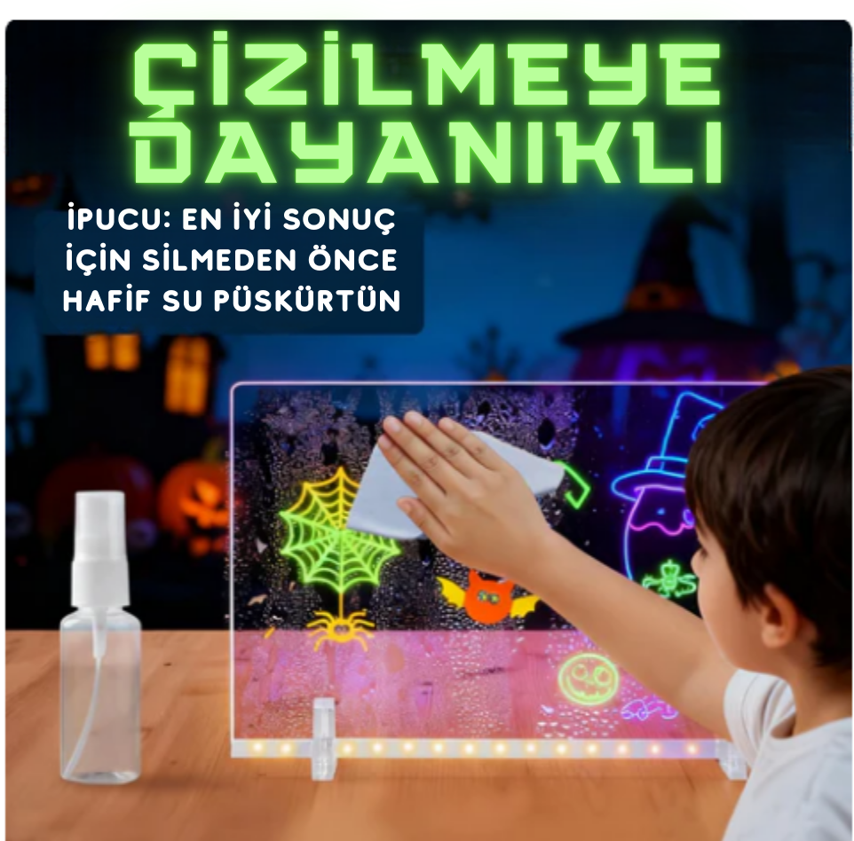 LUMİPAD™- Sihirli Işıklı Çizim Tableti (7 Renkli Kalem Hediyeli)